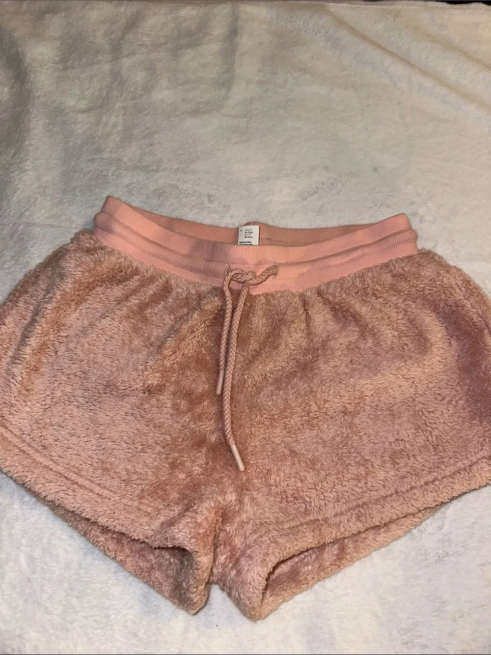 Forever 21 Plush Drawstring Lounge Shorts - Dusty/light Pink